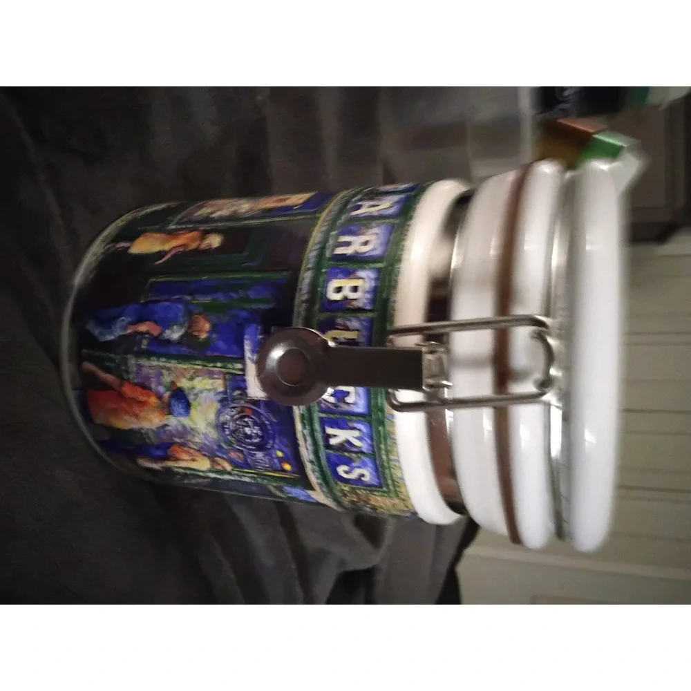 Starbucks Pike Place Market Ceramic Canister Airtight Lid Coffee‎ Tea